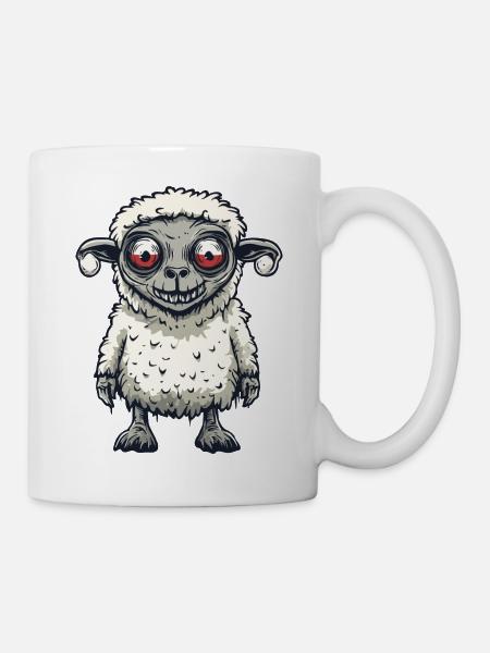 Mouton Halloween Bande dessinée Drôle - Mug blanc - blanc