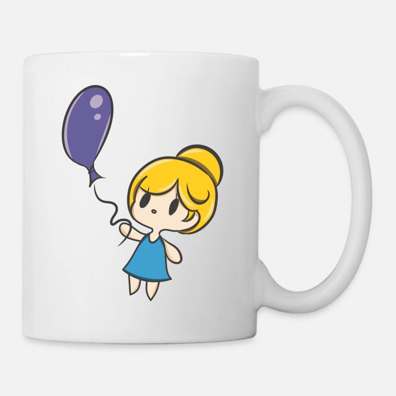 Ballon et Bébé Fille - Mug blanc - blanc