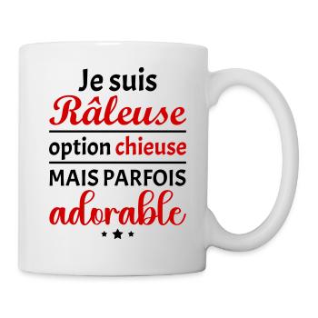 Je suis râleuse mais adorable,humour, noël - Mug blanc - blanc - Droite