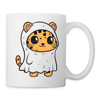 Léopard Halloween Drôle Fantôme - Mug blanc - blanc - Droite