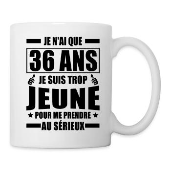 j'ai 36 ans / cadeau 36 ans / t-shirt 36 ans - Mug blanc - blanc - Droite