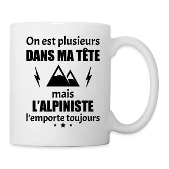 On est plusieurs dans ma tête,alpiniste, noel - Mug blanc - blanc - Droite