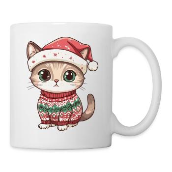 Bande dessinée de Noël de chat - Mug blanc - blanc - Droite