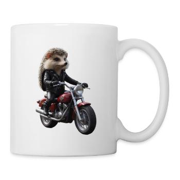 Herisson motard - Mug blanc - blanc - Droite