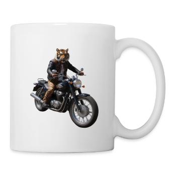 Tigre motard - Mug blanc - blanc - Droite