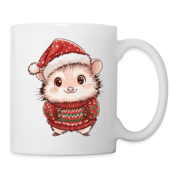 Hérisson Noël Bande dessinée - Mug blanc - blanc - Droite