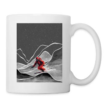 Skifahren in den Schneebergen Snowy Mountain Ski - Tasse - Weiß - Rechts
