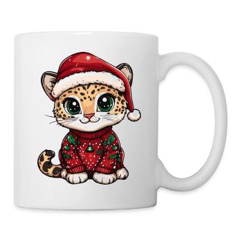 Leopard Weihnachten Comic - Tasse - Weiß - Rechts