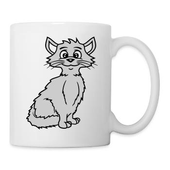 Pretty Cat Looking Happy Cheerful Smiling - Mug - white - Right