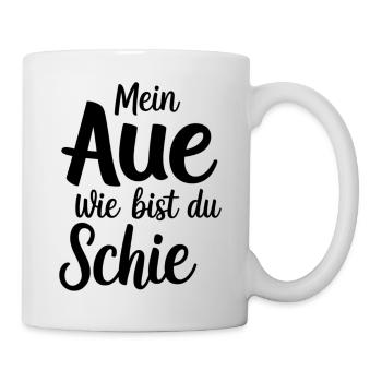 Mein Aue wie bist du schie - Erzgebirge Geschenke - Tasse - Weiß - Rechts
