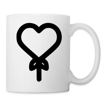 Herz-Ballon - Tasse - Weiß - Rechts
