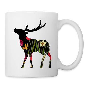 Hirsch - Tasse - Weiß - Rechts