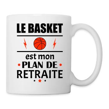 Le basket est mon plan de retraite, humour, noël - Mug blanc - blanc - Droite