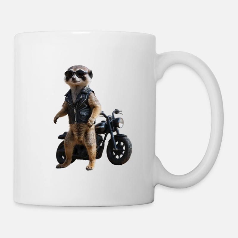 Biker meerkat - Mug - white