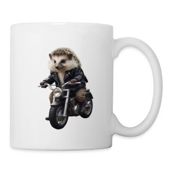 Hérisson motard - Mug blanc - blanc - Droite