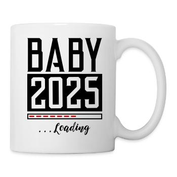 Baby 2025 Loading Spruch - Tasse - Weiß - Rechts