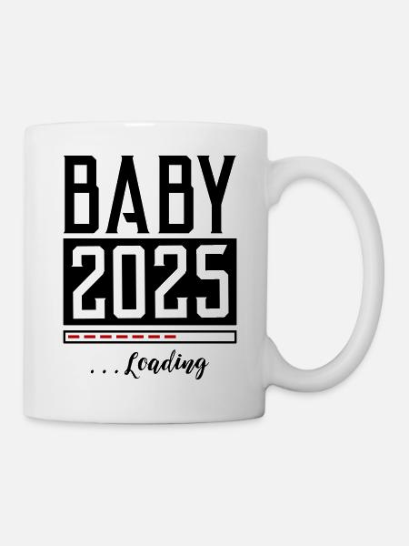 Baby 2025 Loading Spruch - Tasse - Weiß