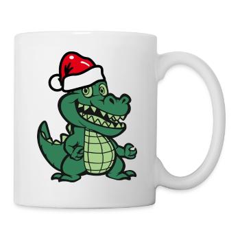 Krokodil Weihnachten - Tasse - Weiß - Rechts