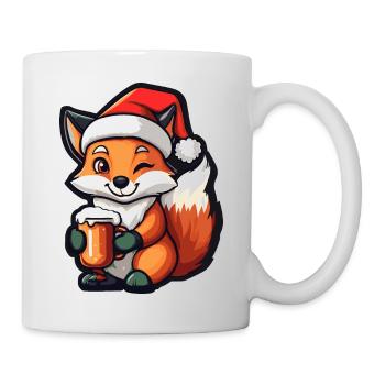 Fuchs Bier Xmas Weihnachten - Tasse - Weiß - Rechts