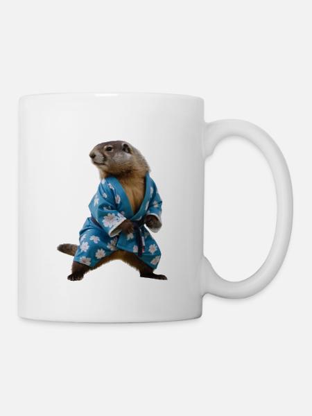 Sportliches Murmeltier - Tasse - Weiß