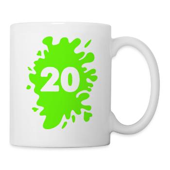 Klecks 20 - Tasse - Weiß - Rechts