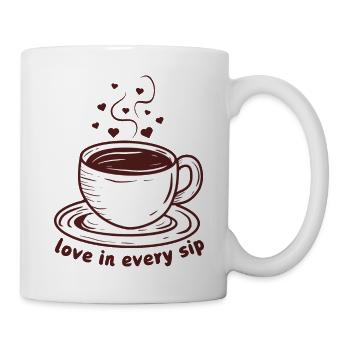 Liebe in jedem Schluck - Tasse - Weiß - Rechts