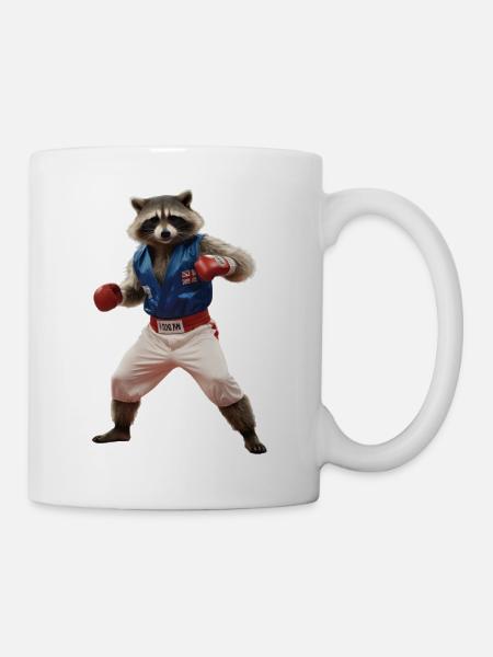 Sport-Waschbär - Tasse - Weiß