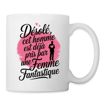 Désolé cet homme est déjà pris par une femme - Mug blanc - blanc - Droite