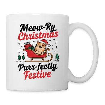 Meow-ry Christmas Purr-fectly Festive - Tasse - Weiß - Rechts