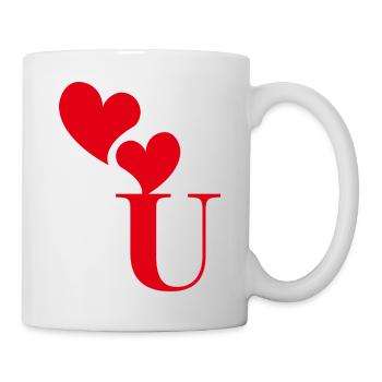 Letter u red heart - Mug - white - Right