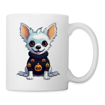 Chihuahua Hallooween Pullover - Tasse - Weiß - Rechts