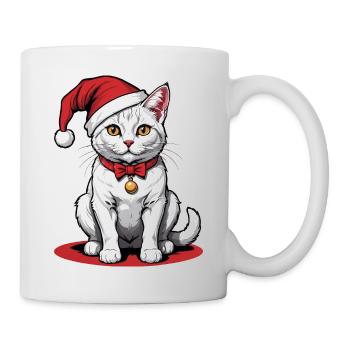 Chat de Noël Père Noël Chat Chat Chat Cadeau - Mug blanc - blanc - Droite