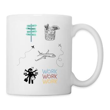 Arbeit vs. Urlaub - Tasse - Weiß - Rechts