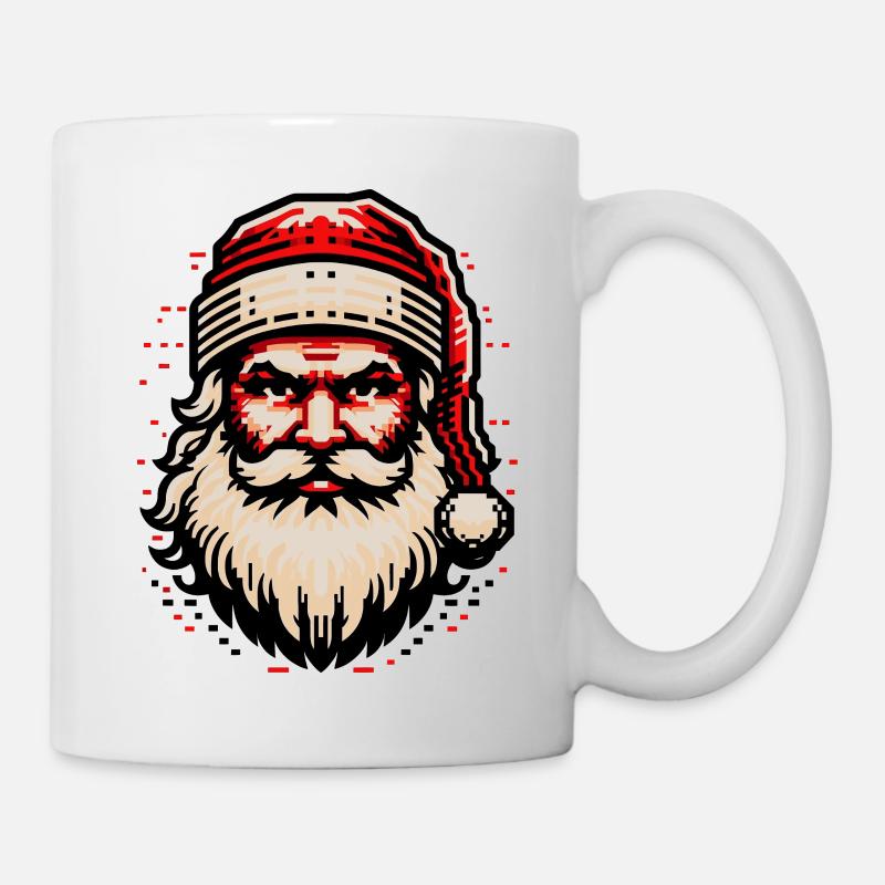 Vintage Gaming Santa – Old School Pixel Christmas - Mug - white