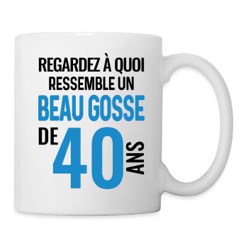 Humour Cadeau Anniversaire beau gosse anniv 40 ans - Mug blanc - blanc - Droite