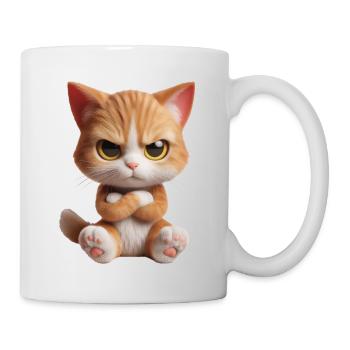 Katze grimmig 2 - Tasse - Weiß - Rechts