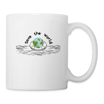 Rette die Welt - Tasse - Weiß - Rechts