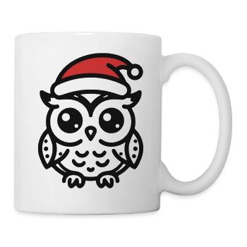 Niedliche Eule Weihnachten - Tasse - Weiß - Rechts