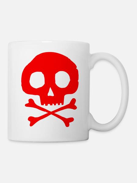 Schädel und Knochen - Tasse - Weiß