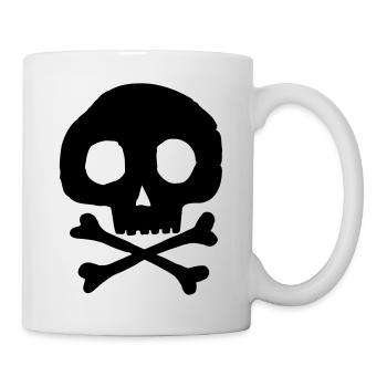 Schädel und Knochen - Tasse - Weiß - Rechts