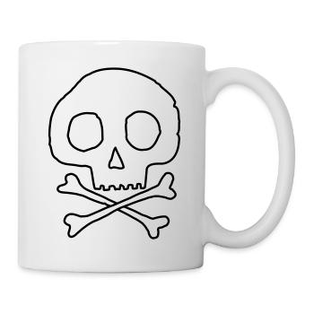 Schädel und Knochen - Tasse - Weiß - Rechts
