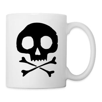 Schädel und Knochen - Tasse - Weiß - Rechts