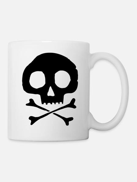 Schädel und Knochen - Tasse - Weiß