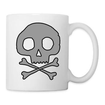 Crâne et os - Mug blanc - blanc - Droite