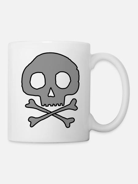 Schädel und Knochen - Tasse - Weiß