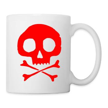 Schädel und Knochen - Tasse - Weiß - Rechts