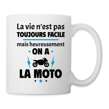 La vie n'est pas toujours facile, moto - Mug blanc - blanc - Droite