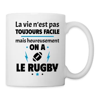 La vie n'est pas toujours facile, rugby - Mug blanc - blanc - Droite