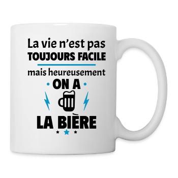 La vie n'est pas toujours facile, bière - Mug blanc - blanc - Droite