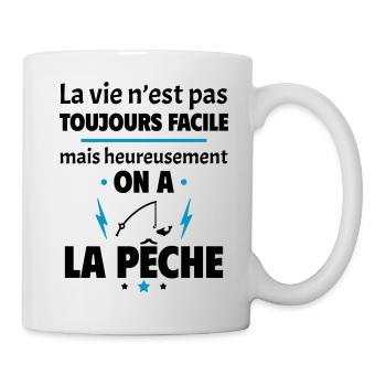 La vie n'est pas toujours facile, pêche - Mug blanc - blanc - Droite